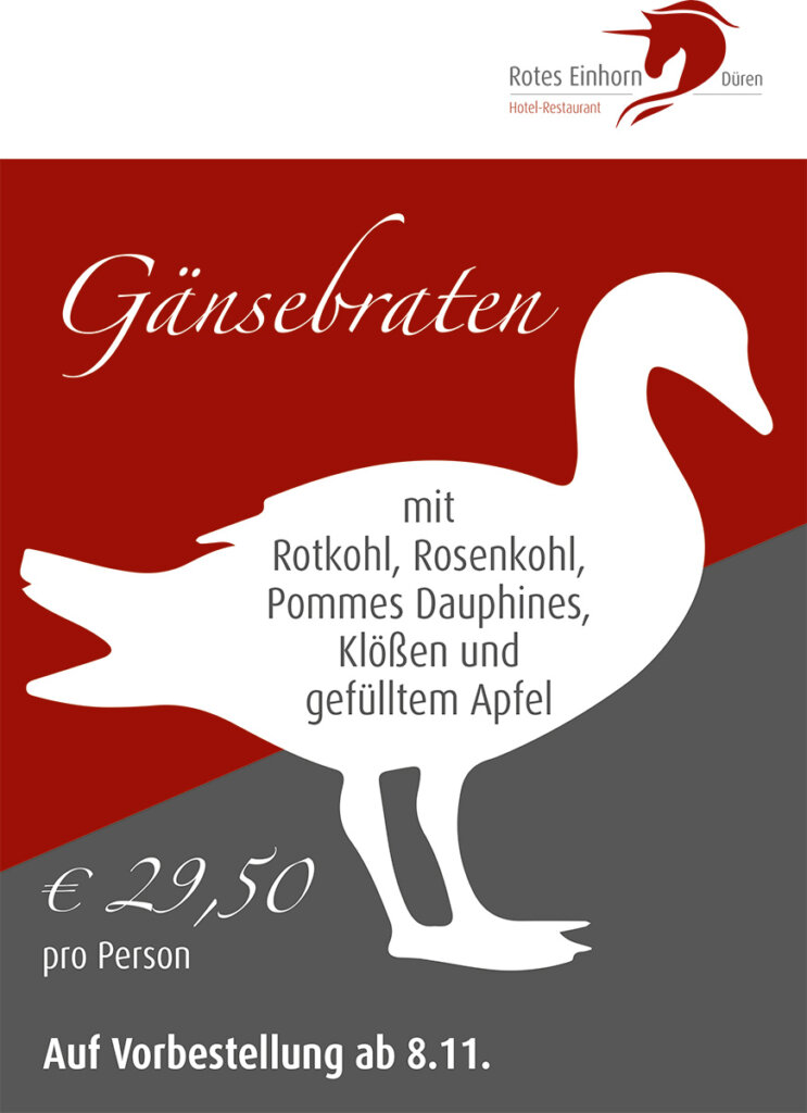 Gänsebraten genießen im Roten Einhorn Düren 2024 