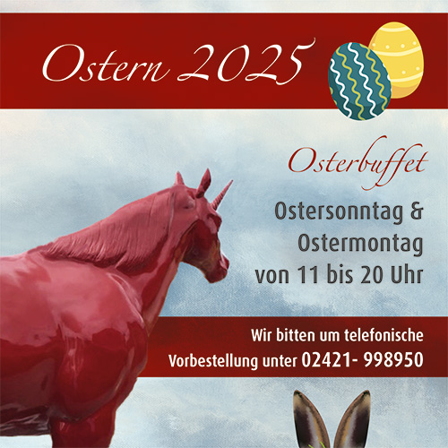 Rotes Einhorn Osterbuffet 2025 Flyer news